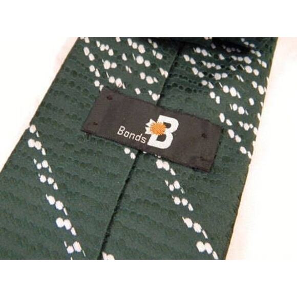 Wide Green and Silver Tie, Vintage Bonds Wide Tie, Patterned and Textured Tie - Picture 7 of 9
